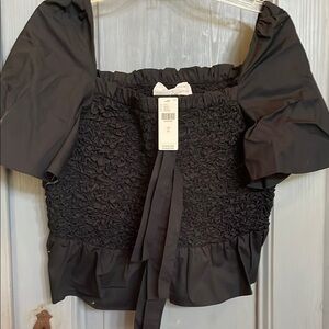 Elegant Black Smocked Top